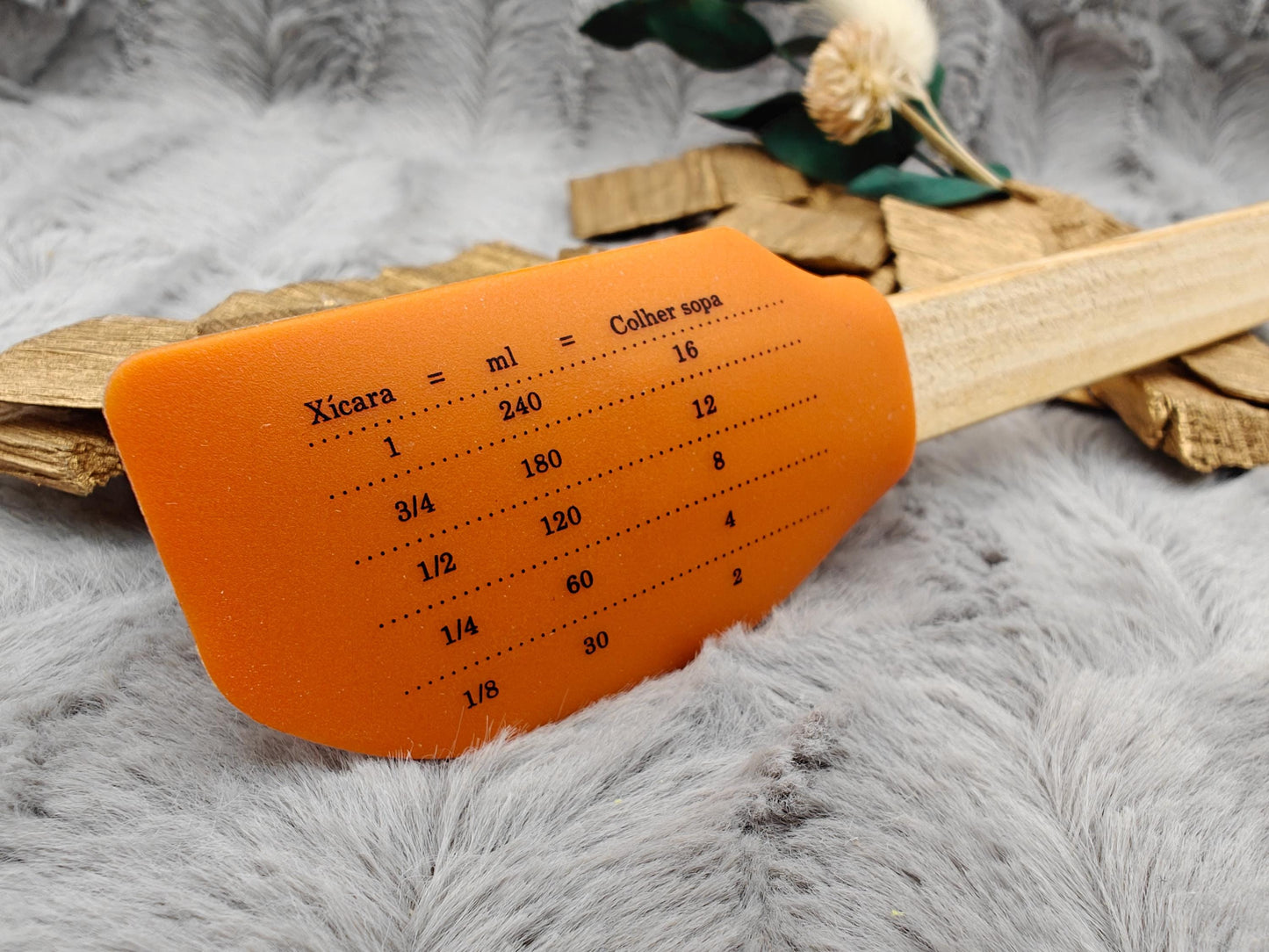 Teigschaber Silikonspatel personalisiert Orange  backen, kochen, grillen ca. 20 cm lang Geschenk