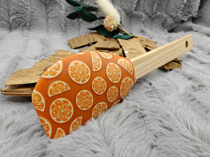 Teigschaber Silikonspatel personalisiert Orange  backen, kochen, grillen ca. 20 cm lang Geschenk
