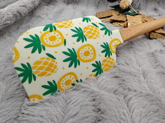 Teigschaber Silikonspatel XXXL personalisiert Ananas  backen kochen ca. 32 cm lang mit Wunschgravur Geschenk Küchenhelfer