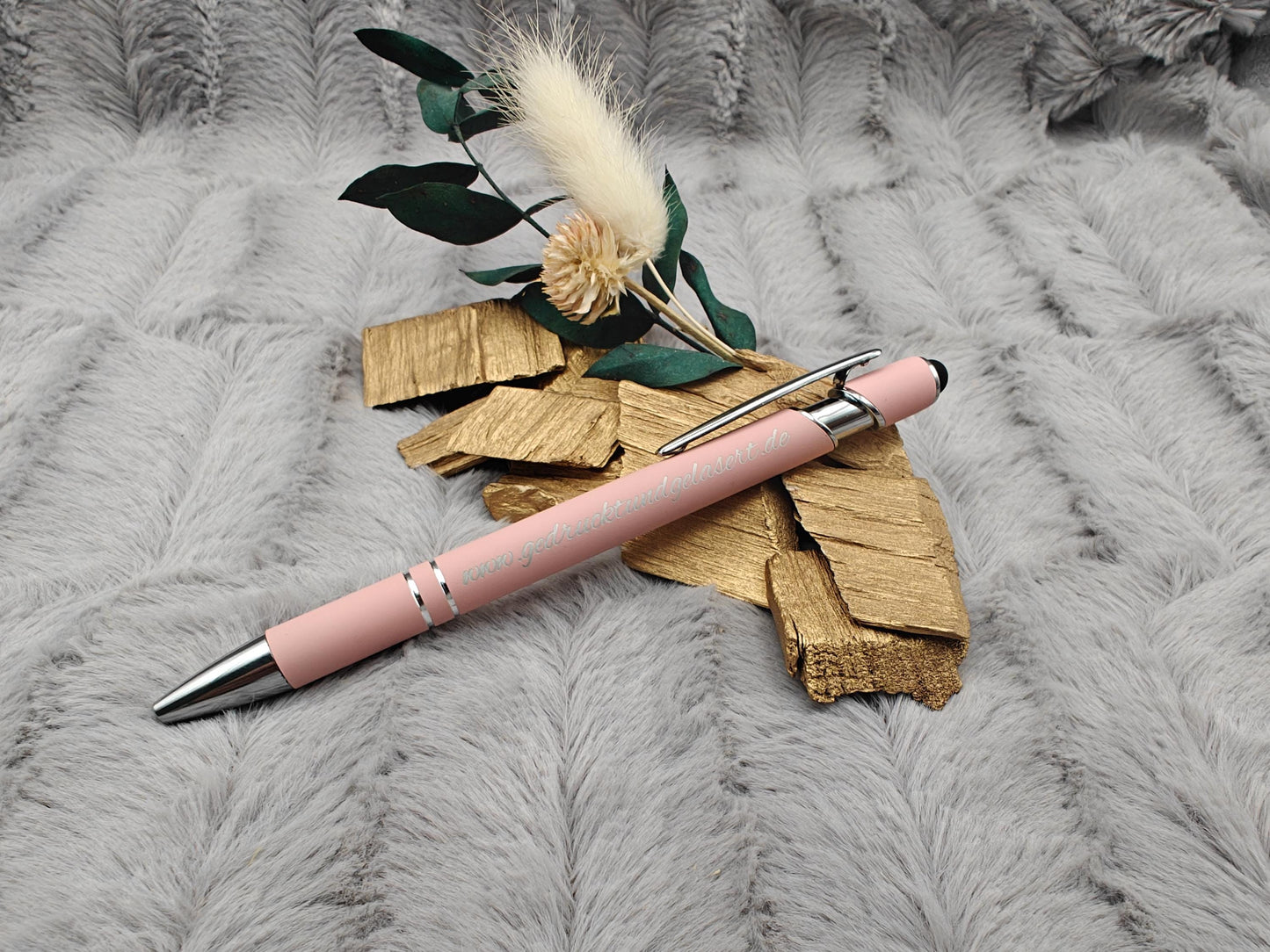 Kugelschreiber personalisiert mit Touchpen pastellfarbe aus Aluminium mit Gravur Kuli Stift Holz Gastgeschenk Geschenk