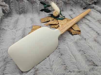 Teigschaber Silikonspatel XXXL personalisiert hellgrau  backen kochen ca. 32 cm lang mit Wunschgravur Geschenk Küchenhelfer