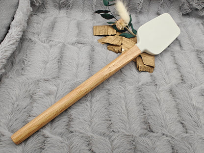 Teigschaber Silikonspatel XXXL personalisiert hellgrau  backen kochen ca. 32 cm lang mit Wunschgravur Geschenk Küchenhelfer