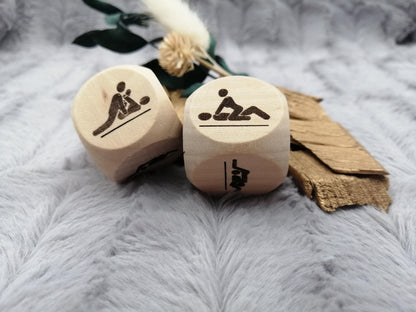 Liebeswürfel groß Holz mit 6 verschiedenen Stellungen Geschenk Sex Geschenkidee 3x3 cm