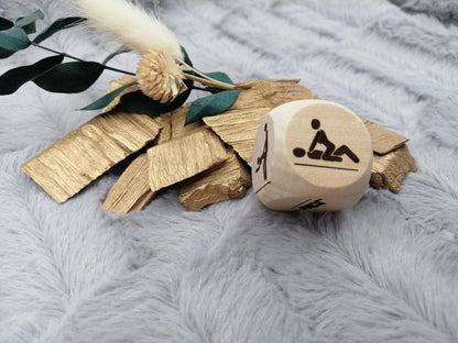 Liebeswürfel groß Holz mit 6 verschiedenen Stellungen Geschenk Sex Geschenkidee 3x3 cm