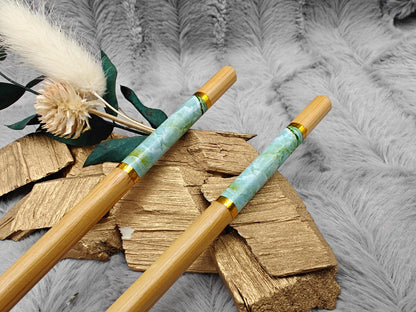 2 Chopsticks personalisiert Holz Essstäbchen 1 Paar 24 cm 5 verschiedene Muster Wunschgravur China Essen Sushi Geschenk