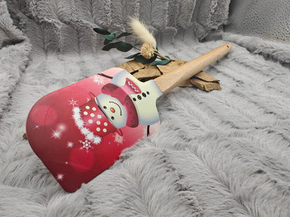 Silikonspatel XXXL personalisiert Schneemann rot Weihnachten Teigschaber backen kochen ca. 32 cm lang mit Wunschgravur Geschenk Küchenhelfer