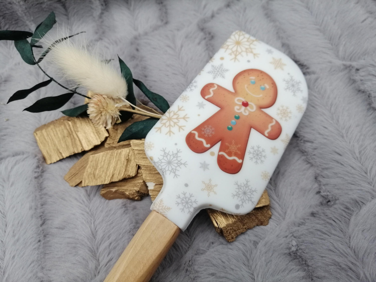 Silikonspatel XXXL personalisiert Keks Weihnachten Teigschaber backen kochen ca. 32 cm lang mit Wunschgravur Geschenk Küchenhelfer