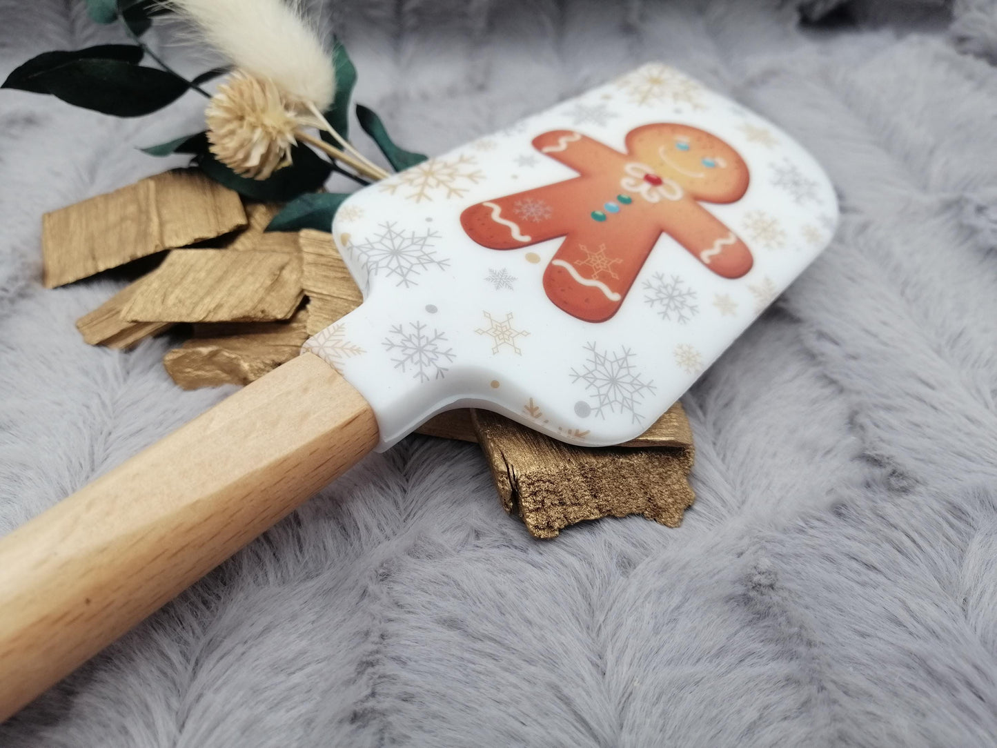 Silikonspatel XXXL personalisiert Keks Weihnachten Teigschaber backen kochen ca. 32 cm lang mit Wunschgravur Geschenk Küchenhelfer