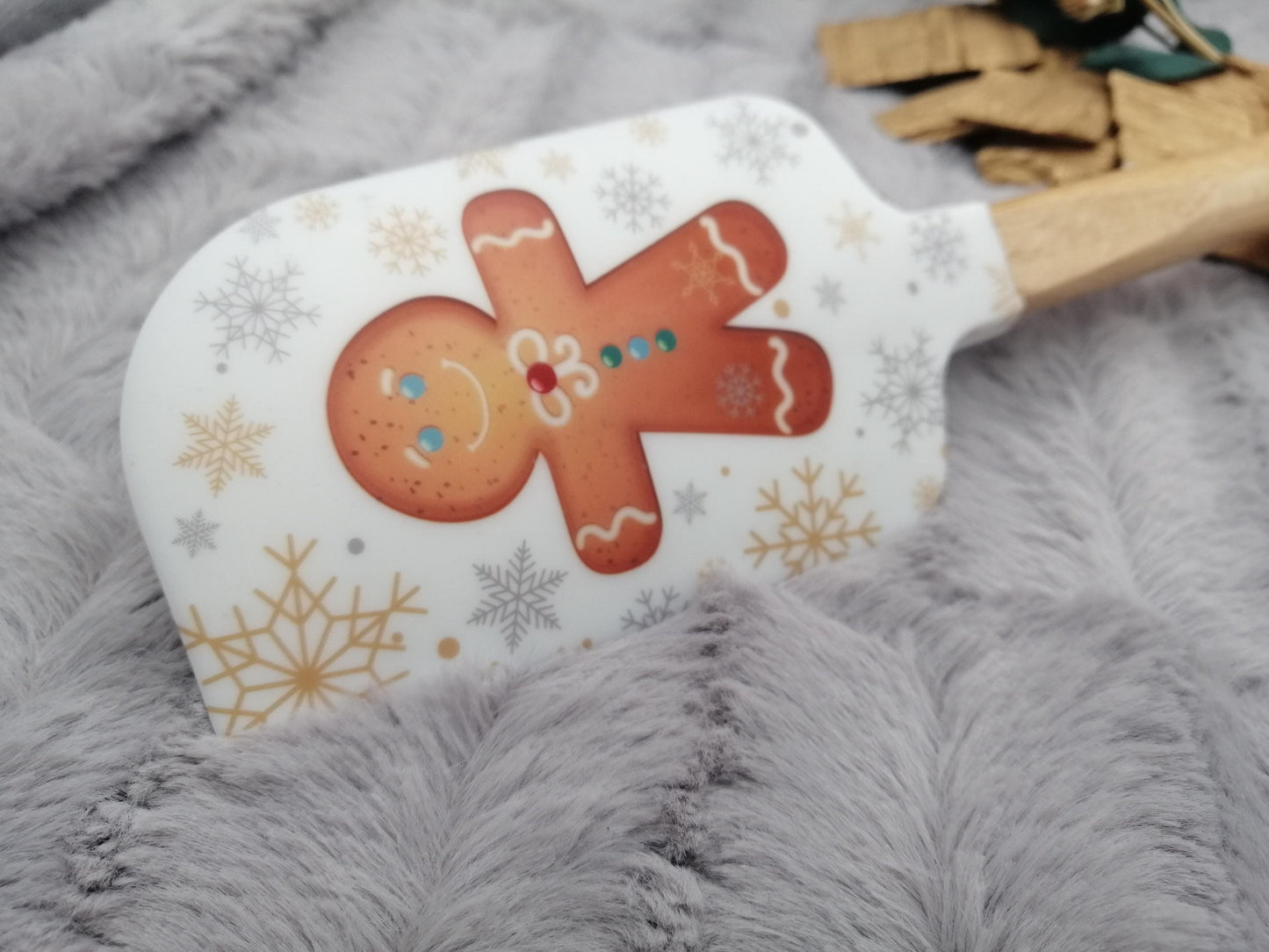 Silikonspatel XXXL personalisiert Keks Weihnachten Teigschaber backen kochen ca. 32 cm lang mit Wunschgravur Geschenk Küchenhelfer