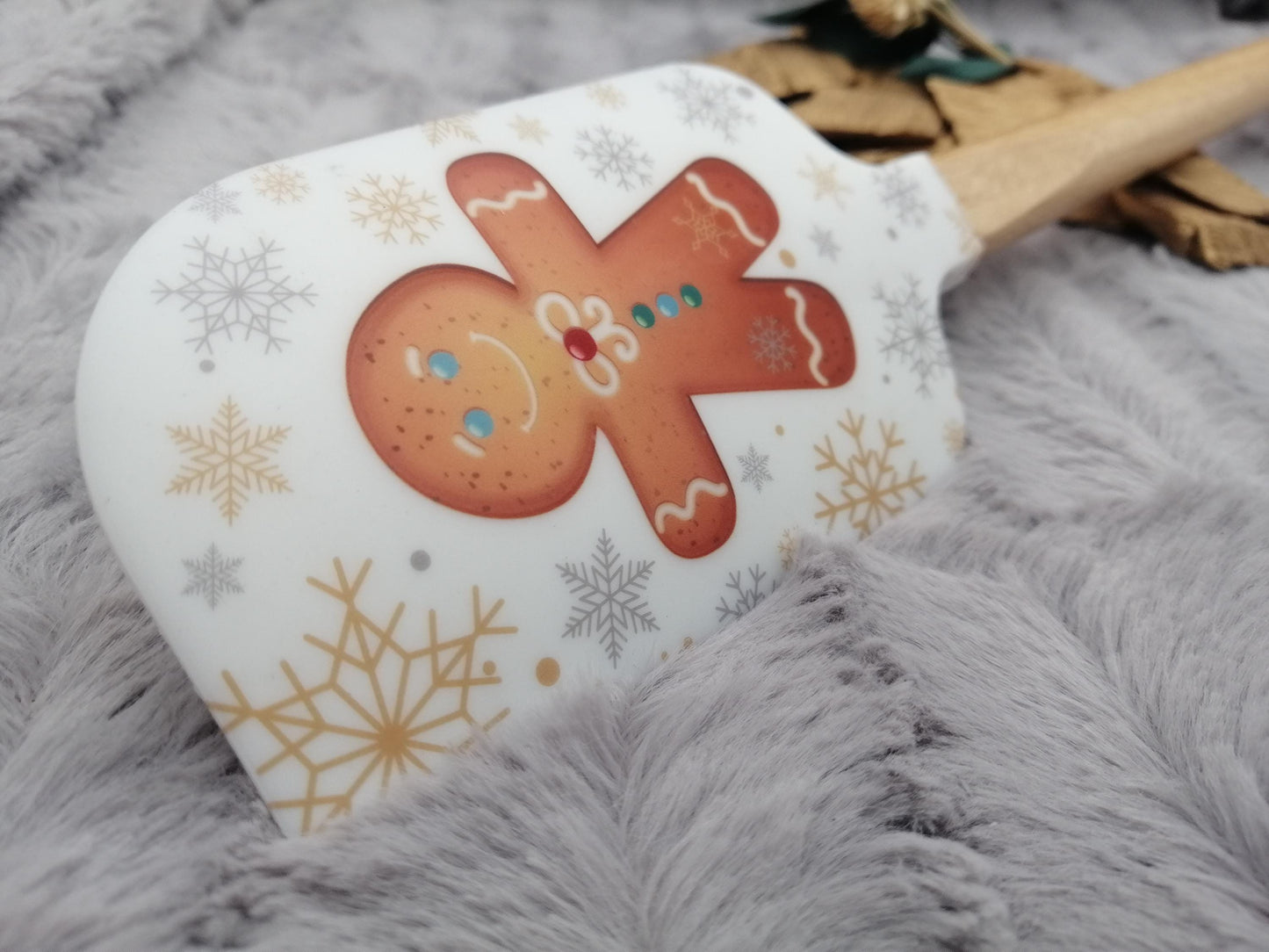 Silikonspatel XXXL personalisiert Keks Weihnachten Teigschaber backen kochen ca. 32 cm lang mit Wunschgravur Geschenk Küchenhelfer