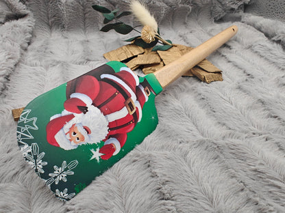 Silikonspatel XXXL personalisiert Weihnachtsmann Teigschaber backen kochen ca. 32 cm lang mit Wunschgravur Geschenk Küchenhelfer