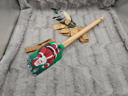 Silikonspatel XXXL personalisiert Weihnachtsmann Teigschaber backen kochen ca. 32 cm lang mit Wunschgravur Geschenk Küchenhelfer
