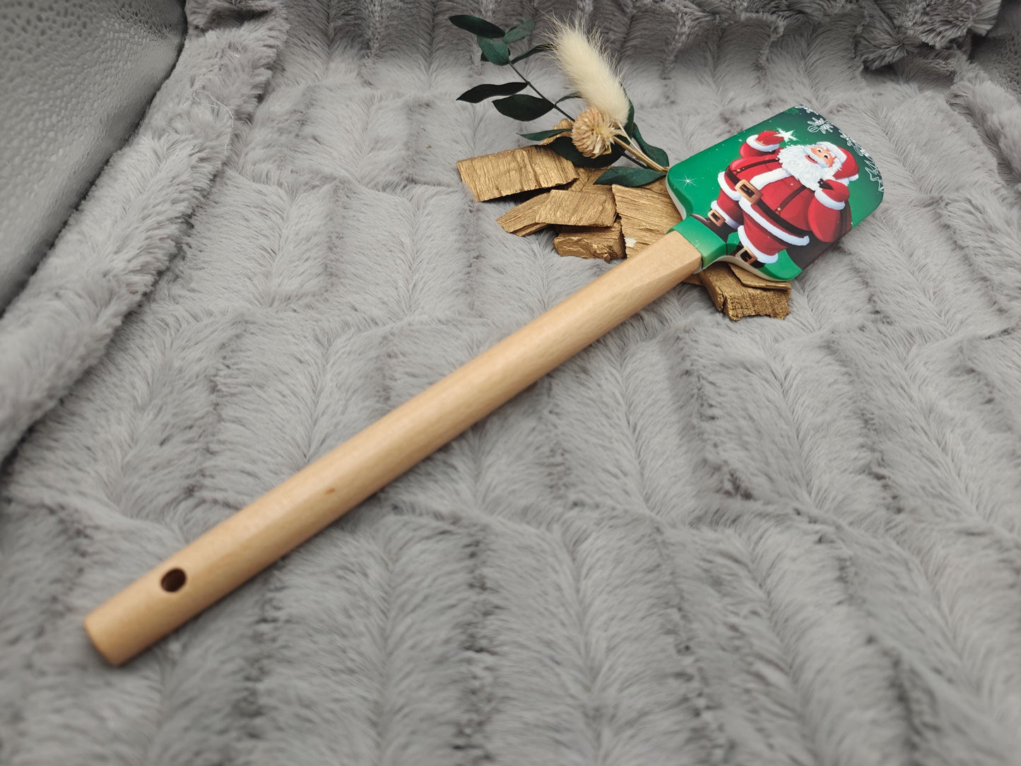 Silikonspatel XXXL personalisiert Weihnachtsmann Teigschaber backen kochen ca. 32 cm lang mit Wunschgravur Geschenk Küchenhelfer