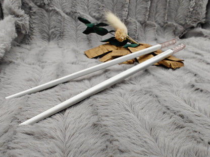 Chopsticks personalisiert weiß mit Blumenmotiv Essstäbchen Chinesische Stäbchen mit Wunschgravur 24 cm Geschenk