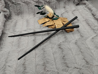 Chopsticks personalisiert schwarz mit Muster 2 Stück Essstäbchen mit Gravur 24 cm Geschenk Wunschgavur