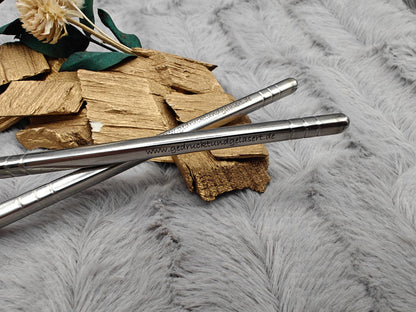 1 Paar Essstäbchen 2 Stück Chinesische Stäbchen Chopsticks Metall mit Gravur Wunschgravur 22cm Sushi