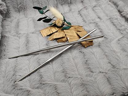 1 Paar Essstäbchen 2 Stück Chinesische Stäbchen Chopsticks Metall mit Gravur Wunschgravur 22cm Sushi