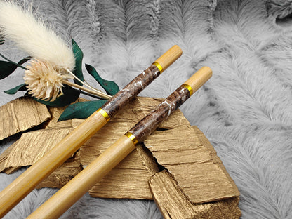 2 Chopsticks personalisiert Holz Essstäbchen 1 Paar 24 cm 5 verschiedene Muster Wunschgravur China Essen Sushi Geschenk
