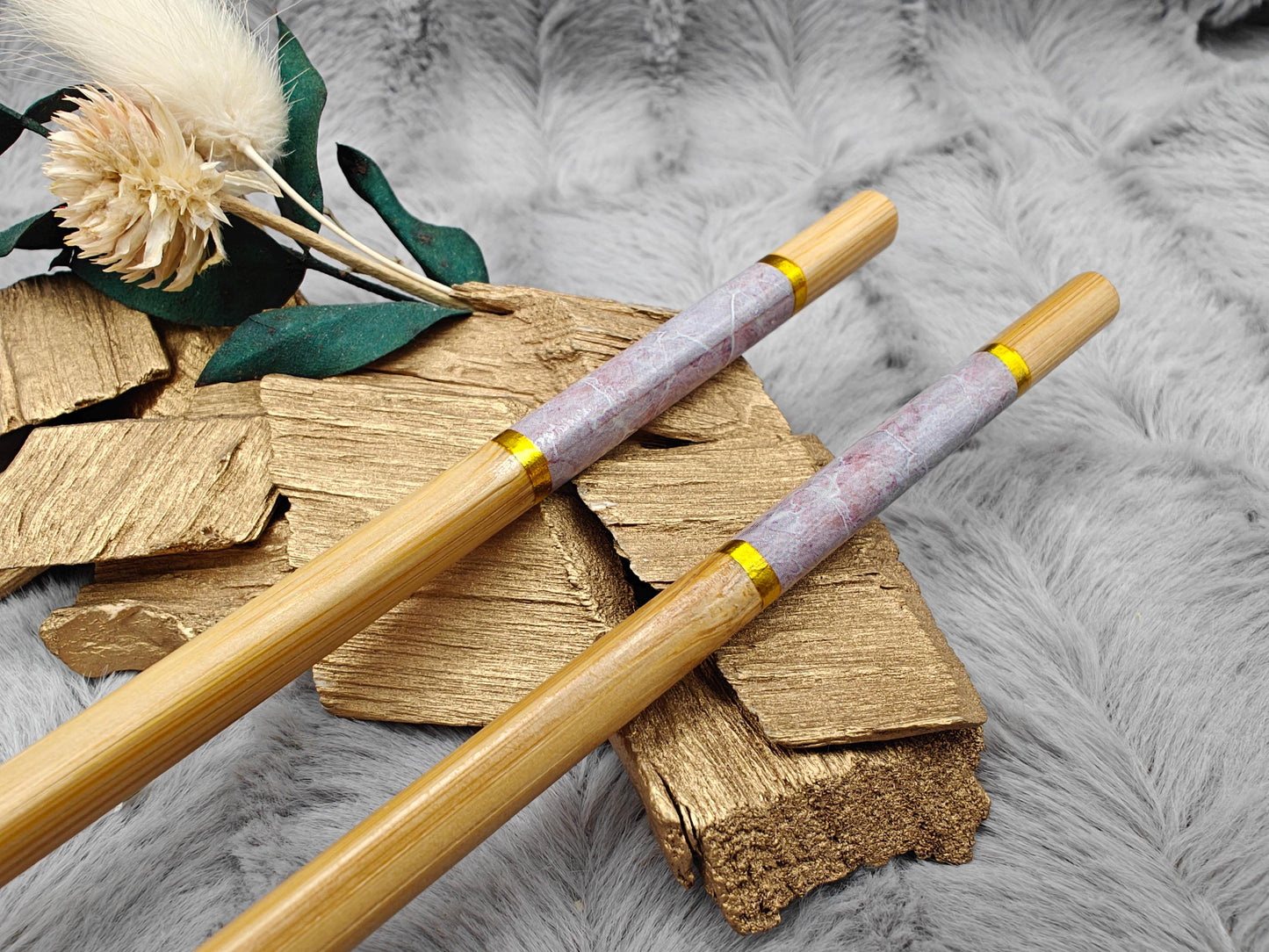 2 Chopsticks personalisiert Holz Essstäbchen 1 Paar 24 cm 5 verschiedene Muster Wunschgravur China Essen Sushi Geschenk