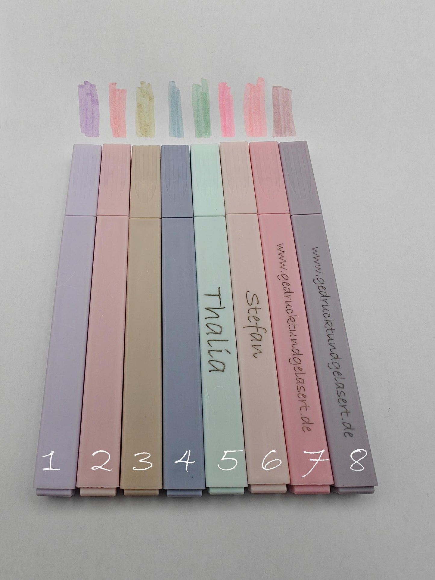 Stift Highlighter zum markieren von Text in 16 verschiedenen Farben personalisiert mit Gravur