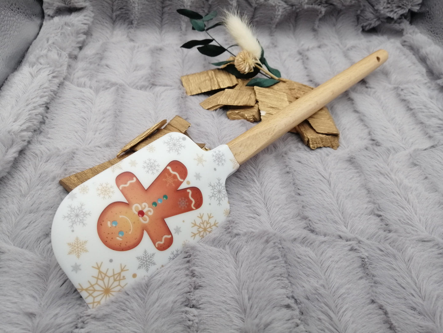 Silikonspatel XXXL personalisiert Keks Weihnachten Teigschaber backen kochen ca. 32 cm lang mit Wunschgravur Geschenk Küchenhelfer