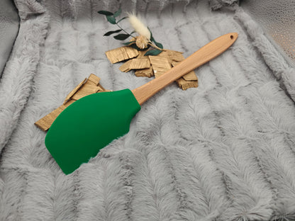 Silikonspatel XXXL personalisiert Christbaum Weihnachten grün Teigschaber backen kochen ca. 32 cm lang mit Wunschgravur Küchenhelfer