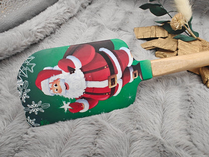 Silikonspatel XXXL personalisiert Weihnachtsmann Teigschaber backen kochen ca. 32 cm lang mit Wunschgravur Geschenk Küchenhelfer