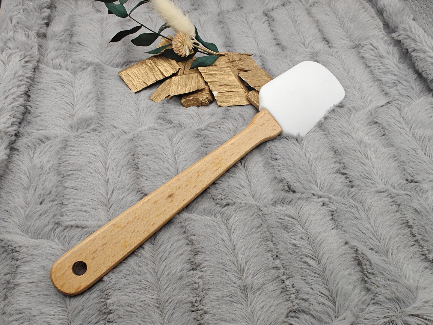Silikonspatel personalisiert Weihnachten Schneemann Teigschaber backen, kochen ca. 26 cm lang mit Wunschgravur personalisiert Geschenk