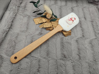 Silikonspatel personalisiert Weihnachten Schneemann Teigschaber backen, kochen ca. 26 cm lang mit Wunschgravur personalisiert Geschenk
