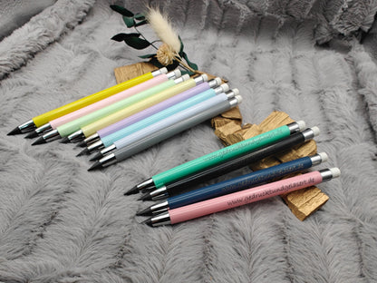 Ewiger Bleistift personalisiert mit Gravur Stift Gastgeschenk inkl. 2 Ersatzminen 12 Farben