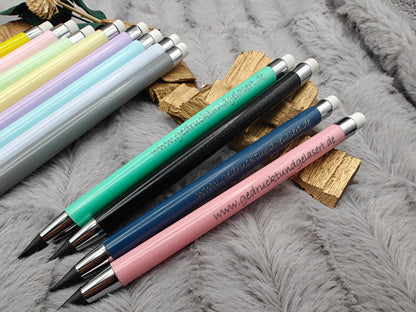 Ewiger Bleistift personalisiert mit Gravur Stift Gastgeschenk inkl. 2 Ersatzminen 12 Farben