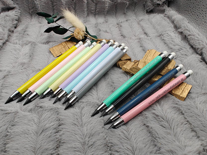 Ewiger Bleistift personalisiert mit Gravur Stift Gastgeschenk inkl. 2 Ersatzminen 12 Farben
