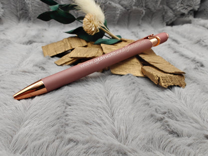 Kugelschreiber personalisiert mit Touchpen B-Ware rosegold aus Aluminium mit Gravur Kuli Stift Holz Gastgeschenk Geschenk schwarz