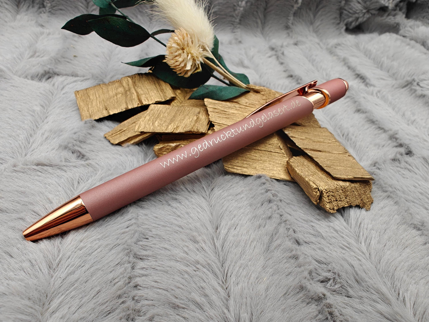 Kugelschreiber personalisiert mit Touchpen B-Ware rosegold aus Aluminium mit Gravur Kuli Stift Holz Gastgeschenk Geschenk schwarz