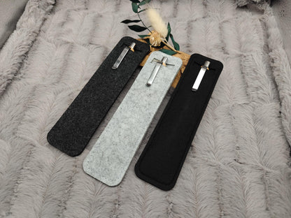 Kugelschreiber personalisiert aus Bambus mit Gravur und Filzetui schwarz Kuli Stift Holz Gastgeschenk Geschenk Gift