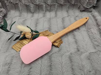 Silikonspatel personalisiert Weihnachten rosa Schnemann Teigschaber backen, kochen ca. 25 cm lang mit Wunschgravur personalisiert Geschenk