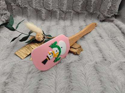 Silikonspatel personalisiert Weihnachten rosa Schnemann Teigschaber backen, kochen ca. 25 cm lang mit Wunschgravur personalisiert Geschenk