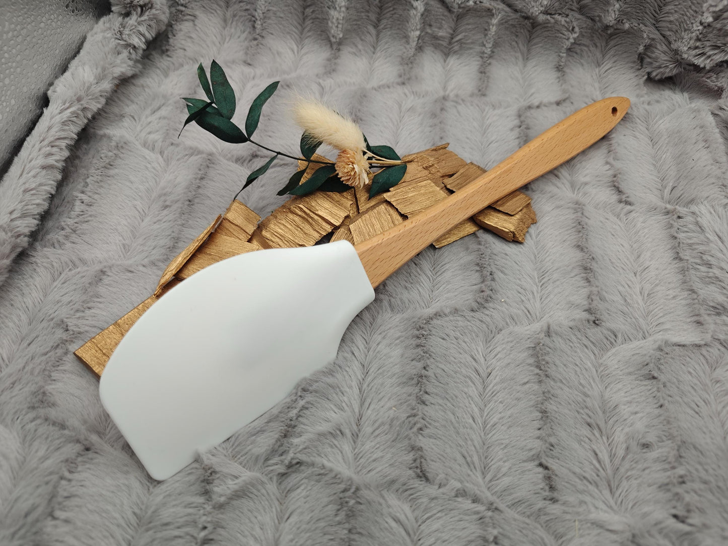 Silikonspatel XXXL personalisiert Weihnachtsmann Santa Claus Teigschaber backen kochen ca. 32 cm lang mit Wunschgravur Küchenhelfer