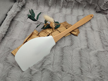 Silikonspatel XXXL personalisiert Weihnachtsmann Santa Claus Teigschaber backen kochen ca. 32 cm lang mit Wunschgravur Küchenhelfer