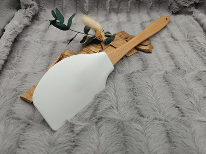 Silikonspatel XXXL personalisiert Weihnachtsmann Santa Claus Teigschaber backen kochen ca. 32 cm lang mit Wunschgravur Küchenhelfer