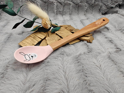 Teigschaber Silikonlöffel personalisiert rosa Schaf für Marmelade, backen, kochen, grillen uvm. ca. 21 cm Geschenk