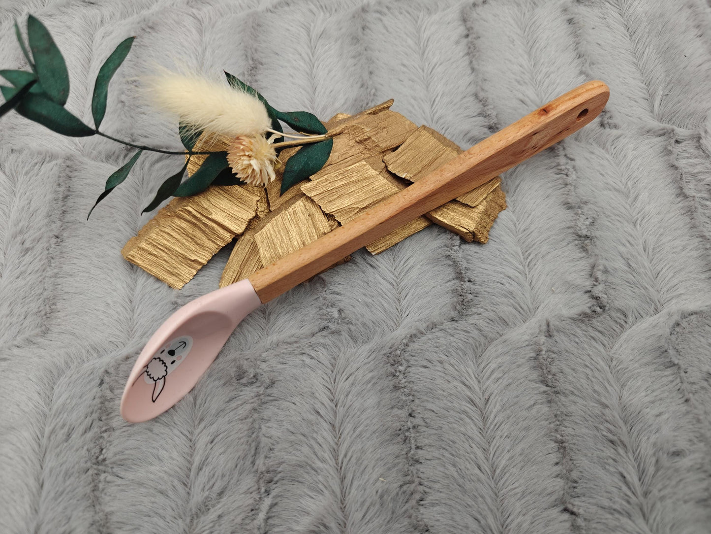 Teigschaber Silikonlöffel personalisiert rosa Schaf für Marmelade, backen, kochen, grillen uvm. ca. 21 cm Geschenk