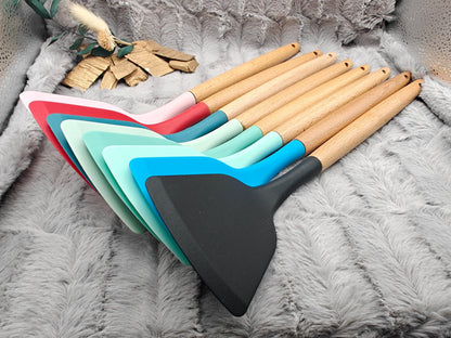 Pfannenwender personalisiert Silikon ca. 32 cm lang 8 Farben zur Auswahl mit Wunschgravur Geschenk Küchenhelfer