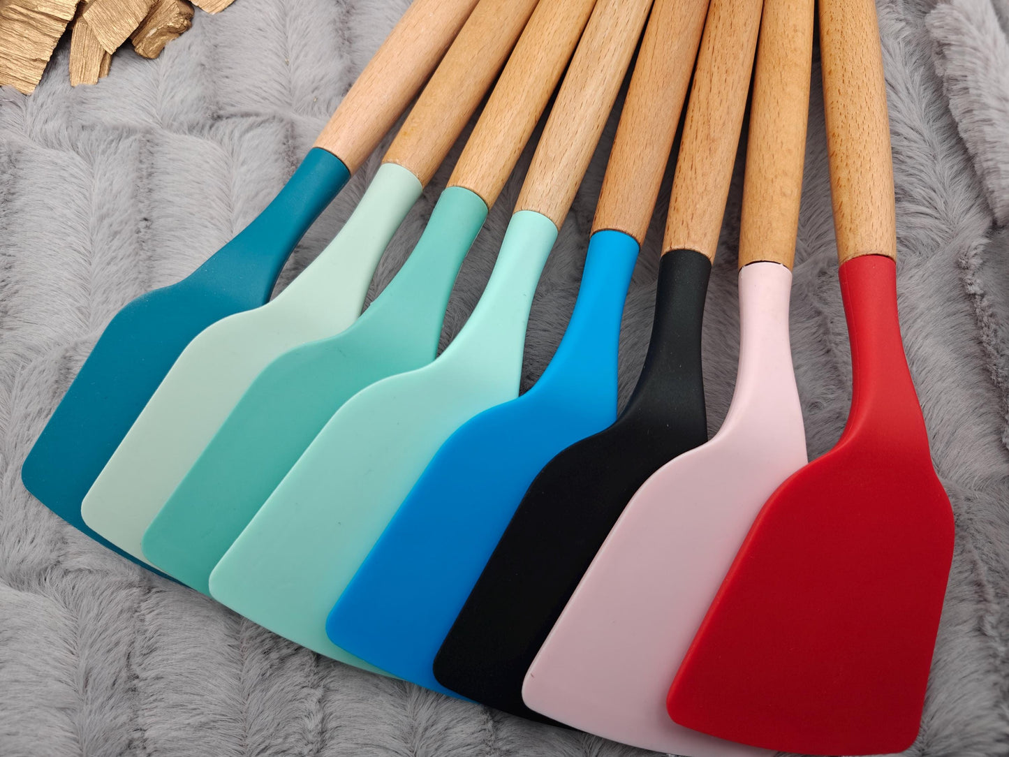 Pfannenwender personalisiert Silikon ca. 32 cm lang 8 Farben zur Auswahl mit Wunschgravur Geschenk Küchenhelfer