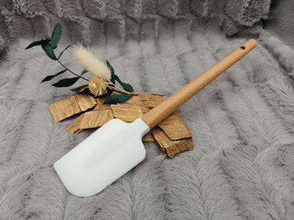 Silikonspatel Weihnachten Lebkuchenhaus Teigschaber backen, kochen ca. 23 cm lang mit Wunschgravur personalisiert Geschenk