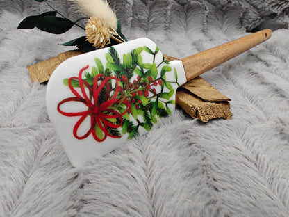 Silikonspatel Weihnachten Mistelzweig Teigschaber backen, kochen ca. 23 cm lang mit Wunschgravur personalisiert Geschenk
