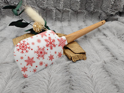 Silikonspatel Weihnachten Schneeflocke Teigschaber backen, kochen ca. 23 cm lang mit Wunschgravur personalisiert Geschenk