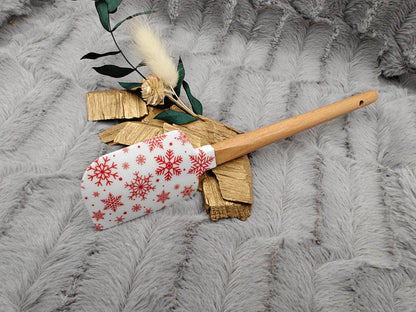 Silikonspatel Weihnachten Schneeflocke Teigschaber backen, kochen ca. 23 cm lang mit Wunschgravur personalisiert Geschenk