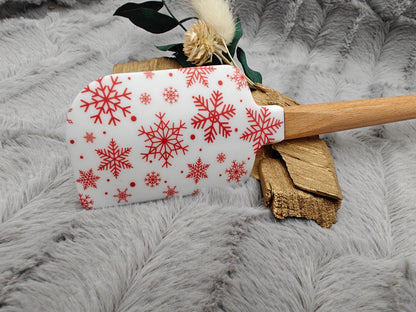 Silikonspatel Weihnachten Schneeflocke Teigschaber backen, kochen ca. 23 cm lang mit Wunschgravur personalisiert Geschenk