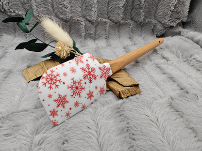 Silikonspatel Weihnachten Schneeflocke Teigschaber backen, kochen ca. 23 cm lang mit Wunschgravur personalisiert Geschenk